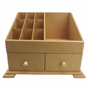 Caixa mdf organizadora de maquiagem com 10 divisões Tam:25,5x36,5x23,5cm Cod:BANH036