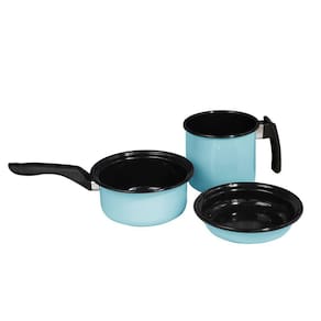 Conjunto Papeiro Com Prato + Caneco Bebê Linha Baby Azul