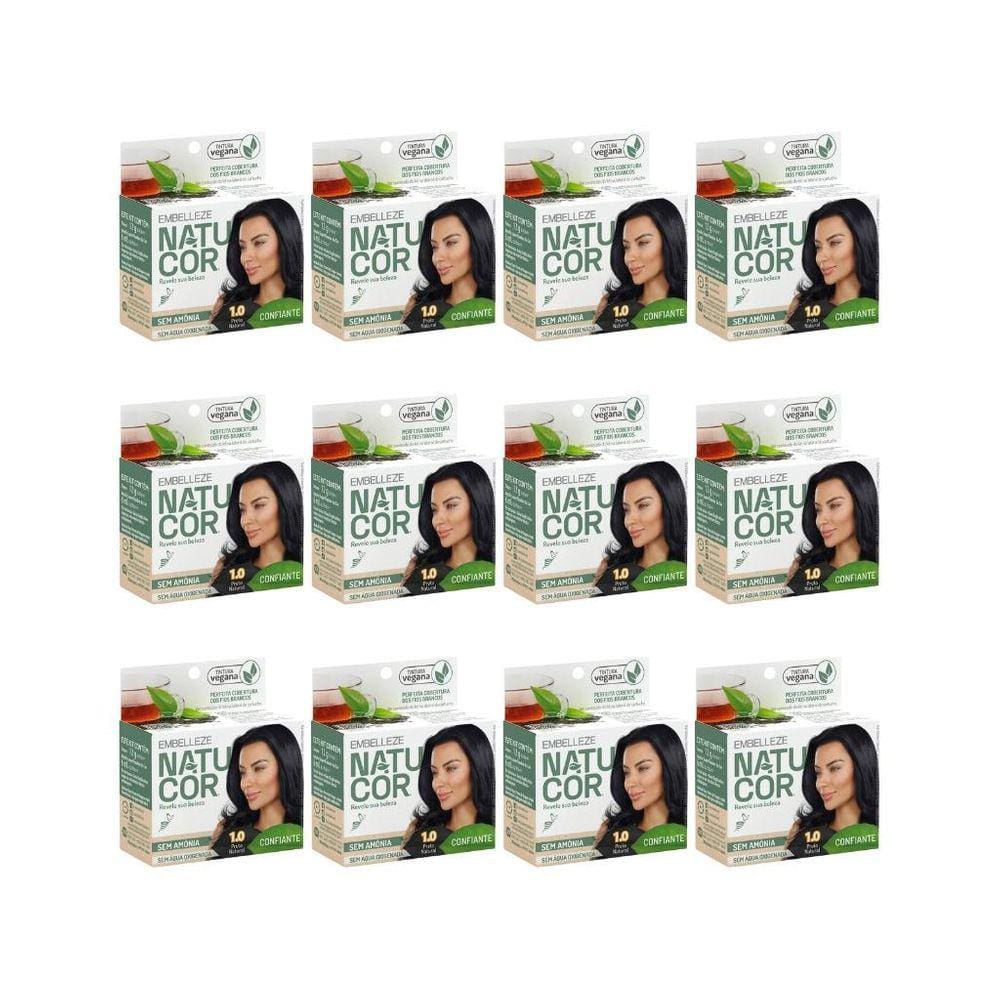 Coloraçao Natucor 1.0 Preto Natural-Kit C/12Un