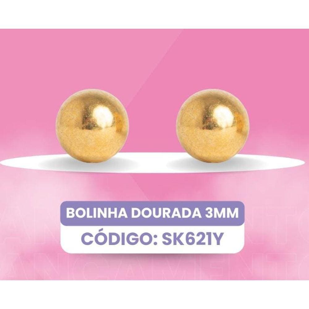 Brinco Studex Sensitive Kids Bolinha 3Mm Dourada Sk621y