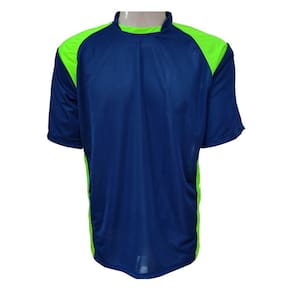 Kit de Uniforme Completo Futebol 16+1 Azul Marinho/Verde Limão