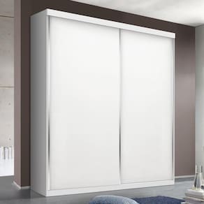 Guarda-Roupa Solteiro 2 Porta de Correr 2 Gavetas Nala Espresso Móveis Branco