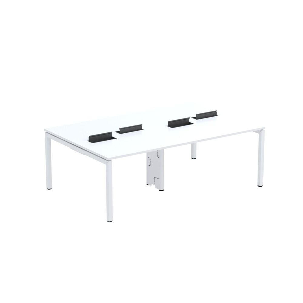 Mesa de Plataforma Dupla para 4 Pessoas Corporativa 110X140/4P Branco