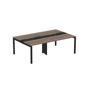Mesa de Plataforma Dupla para 4 Pessoas Corporativa 110X140/4P Walnut/Preto