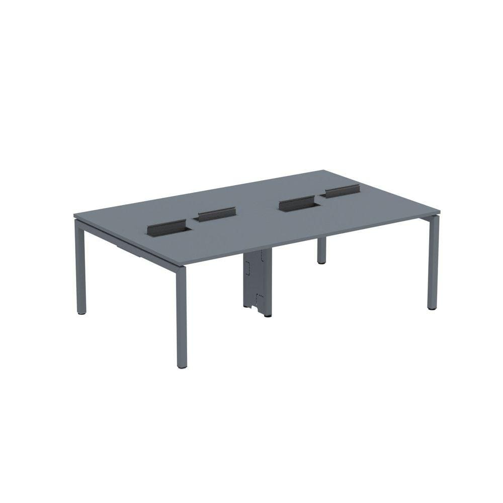Mesa de Plataforma Dupla para 4 Pessoas Corporativa 110X140/4P Grafito