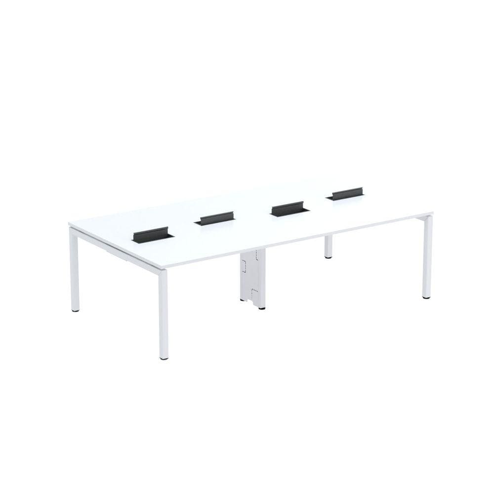 Mesa de Plataforma Dupla para 4 Pessoas Corporativa 130X140/4P PDC13/14/4P Branco