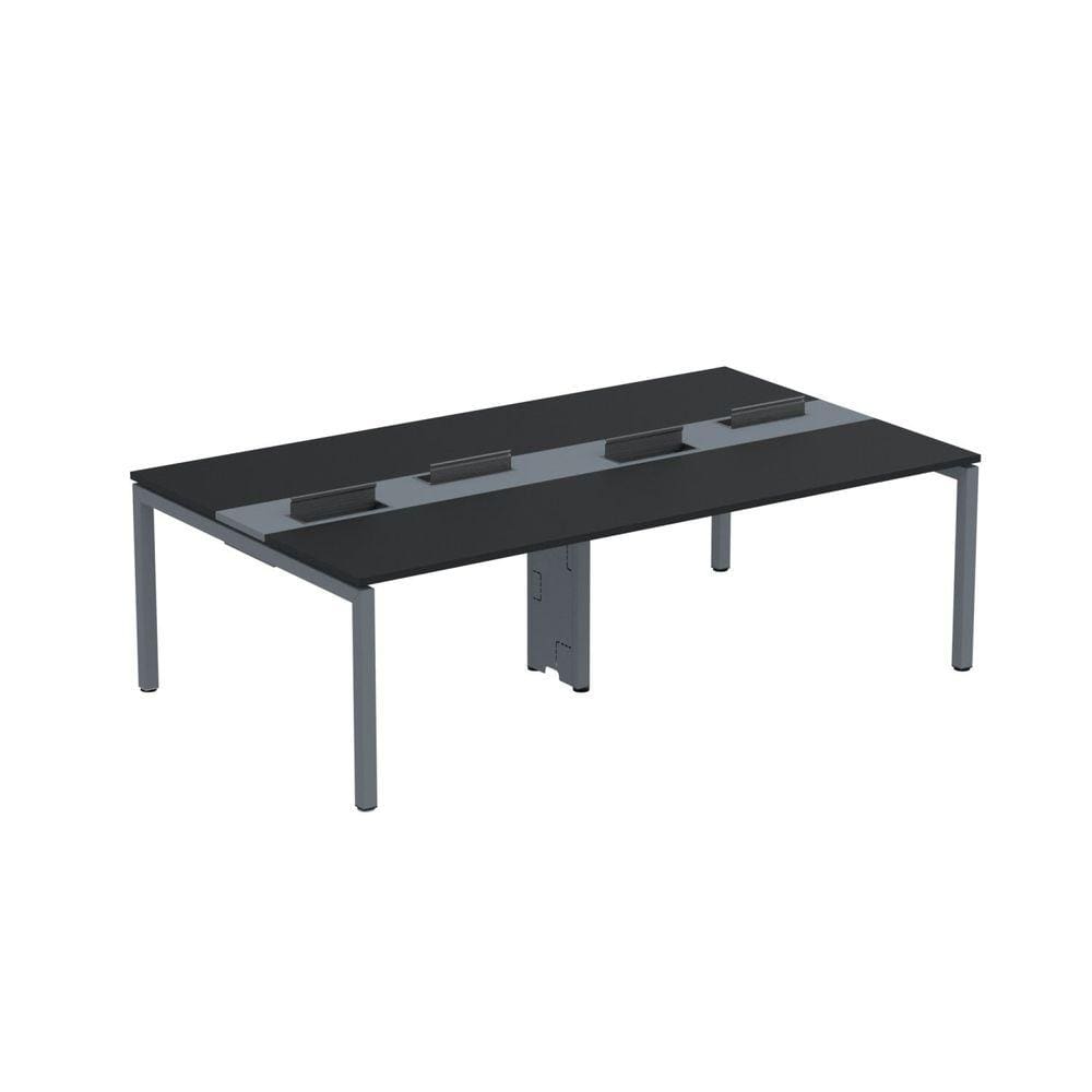 Mesa de Plataforma Dupla para 4 Pessoas Corporativa 120X140/4P PDC12/14/4P Preto/Grafito