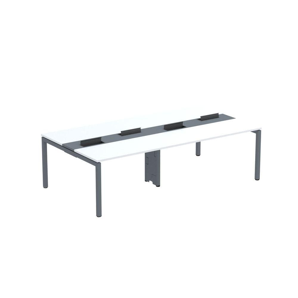 Mesa de Plataforma Dupla para 4 Pessoas Corporativa 130X140/4P PDC13/14/4P Branco/Grafito