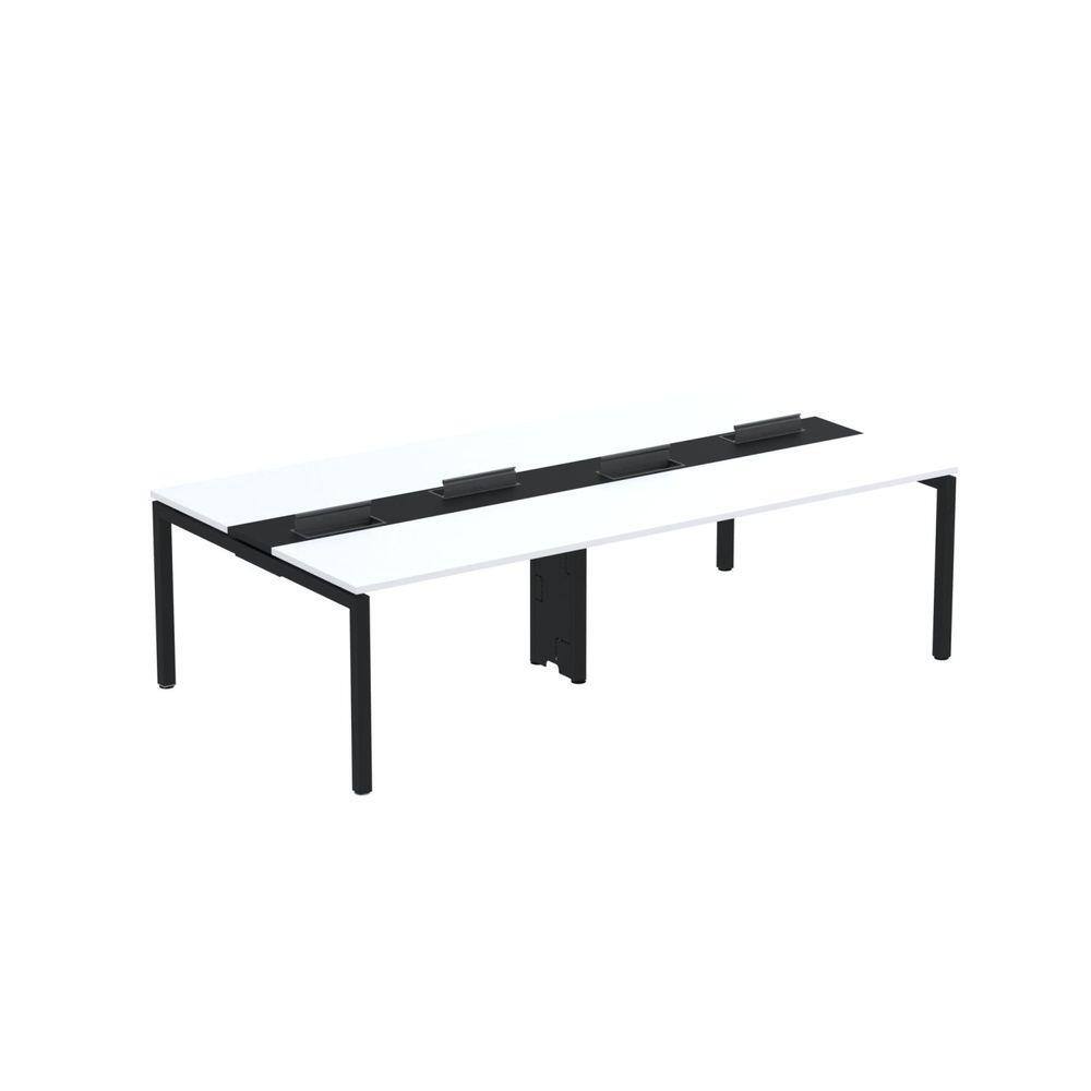Mesa de Plataforma Dupla para 4 Pessoas Corporativa 130X140/4P PDC13/14/4P Branco/Preto