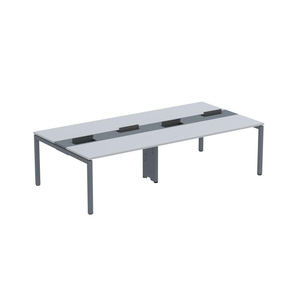 Mesa de Plataforma Dupla para 4 Pessoas Corporativa 140X140/4P PDC14/14/4P Cinza/Grafito