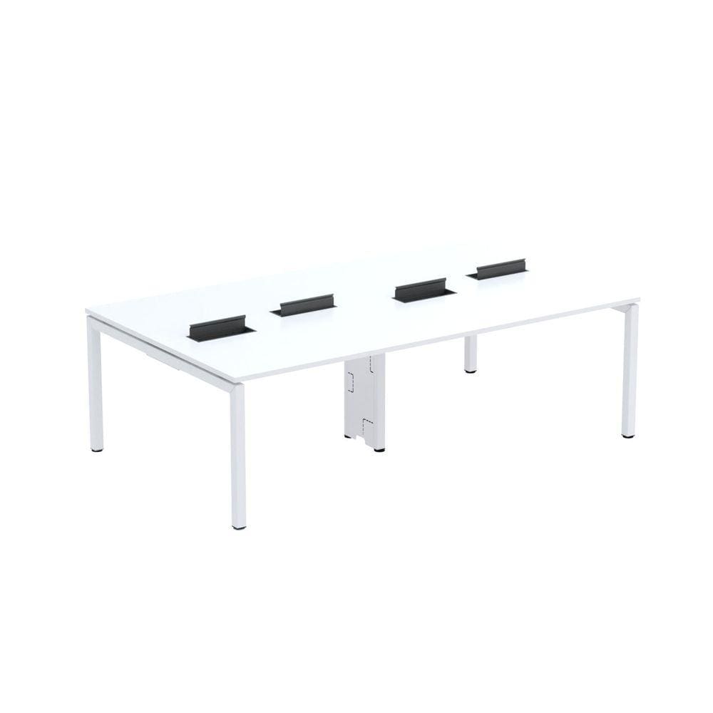Mesa de Plataforma Dupla para 4 Pessoas Corporativa 120X140/4P PDC12/14/4P Branco
