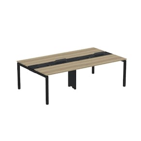 Mesa de Plataforma Dupla para 4 Pessoas Corporativa 120X140/4P PDC12/14/4P Noce Naturalle/Preto