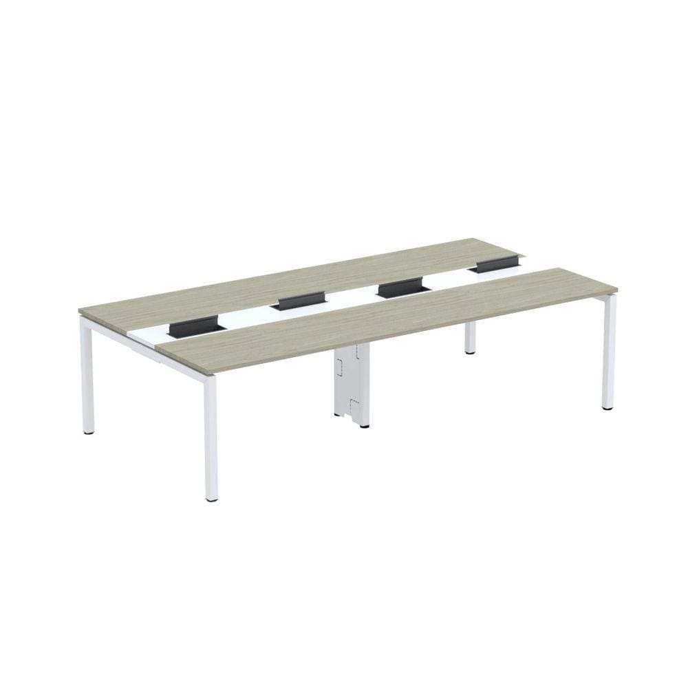Mesa de Plataforma Dupla para 4 Pessoas Corporativa 140X140/4P PDC14/14/4P Nogueira casblanca/Branco