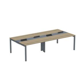 Mesa de Plataforma Dupla para 4 Pessoas Corporativa 140X140/4P PDC14/14/4P Noce Naturalle/Grafito