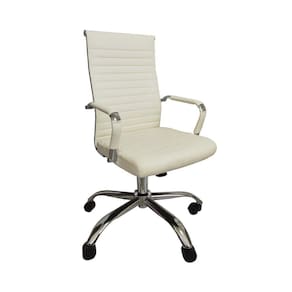Cadeira Office com Rodízio e Encosto Esteirinha Confort Branco