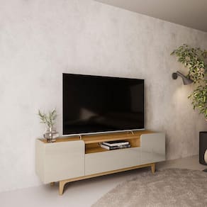 Rack Para TV de até 75 Polegadas Orlando Tauari/Off White Brilho