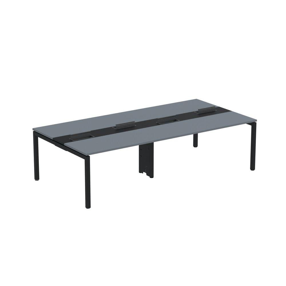 Mesa de Plataforma Dupla para 4 Pessoas Corporativa 140X140/4P PDC14/14/4P Grafito/Preto