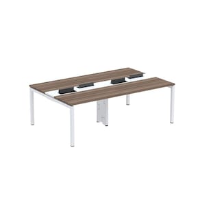 Mesa de Plataforma Dupla para 4 Pessoas Corporativa 110X140/4P Walnut/Branco