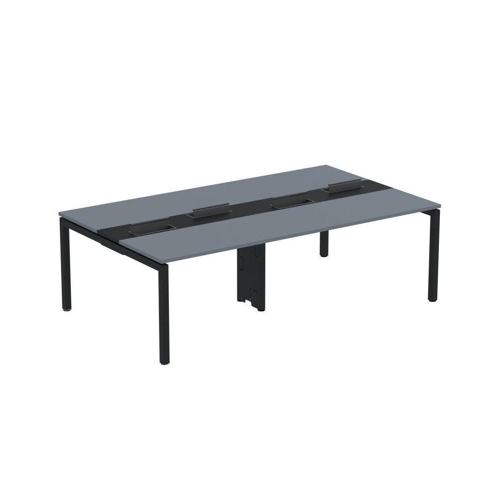 Mesa de Plataforma Dupla para 4 Pessoas Corporativa 120X140/4P PDC12/14/4P Grafito/Preto
