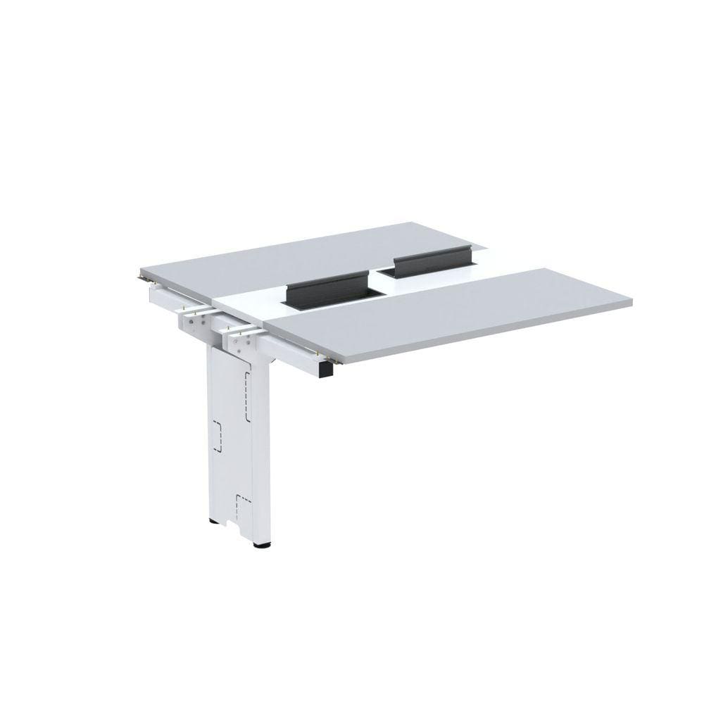 Complemento de Mesa Plataforma para Coworking para 2 Pessoas 130X140 Cinza/Branco