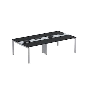 Mesa de Plataforma Dupla para 4 Pessoas Corporativa 130X140/4P PDC13/14/4P Preto/Cinza