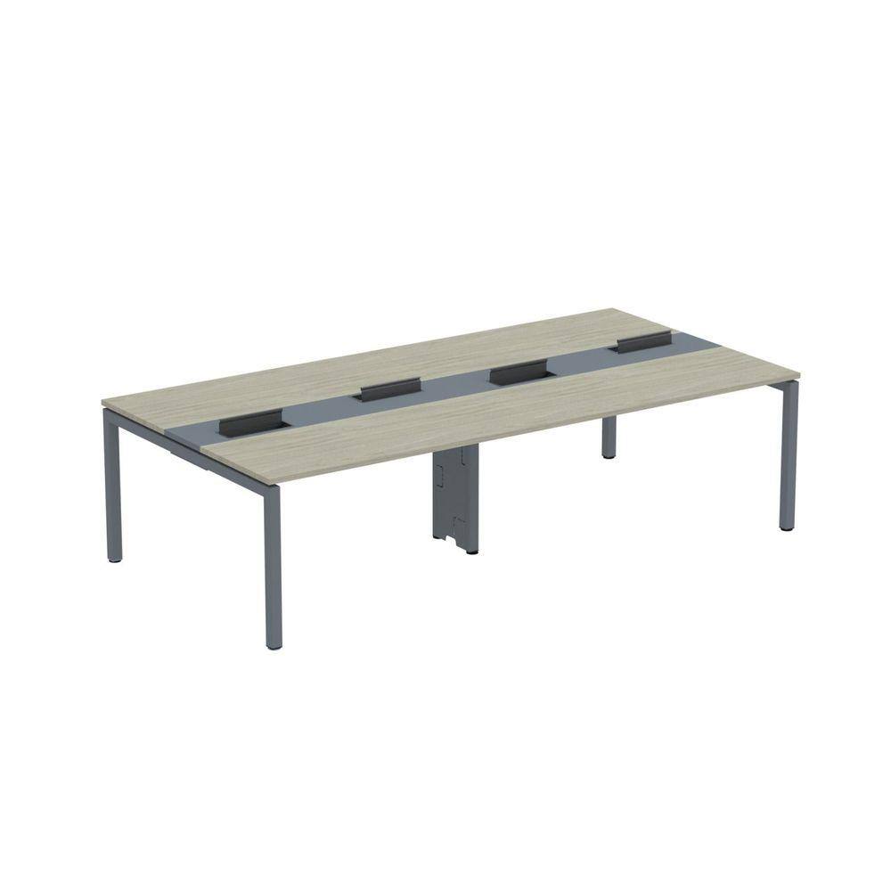 Mesa de Plataforma Dupla para 4 Pessoas Corporativa 140X140/4P PDC14/14/4P Nogueira casblanca/Grafito