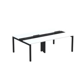 Mesa de Plataforma Dupla para 4 Pessoas Corporativa 110X140/4P Branco/Preto