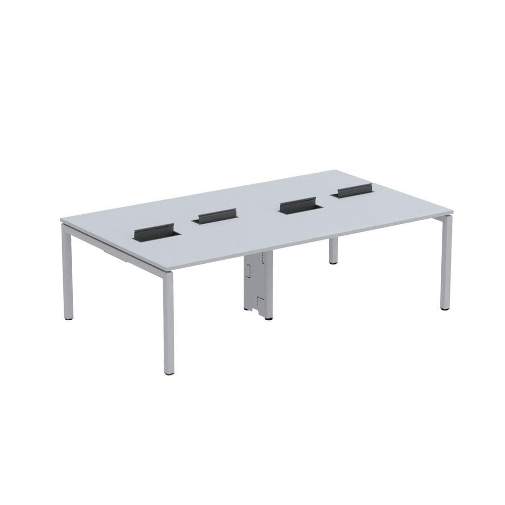 Mesa de Plataforma Dupla para 4 Pessoas Corporativa 120X140/4P PDC12/14/4P Cinza