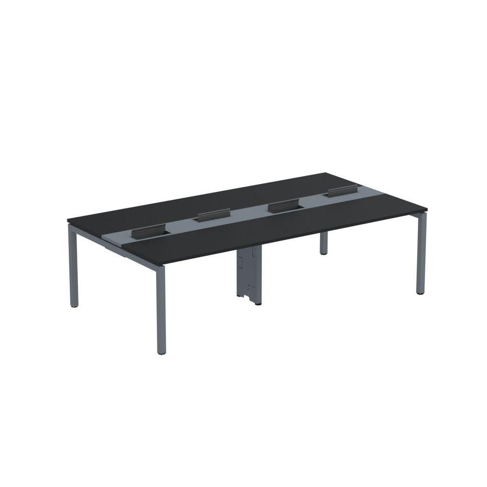 Mesa de Plataforma Dupla para 4 Pessoas Corporativa 130X140/4P PDC13/14/4P Preto/Grafito