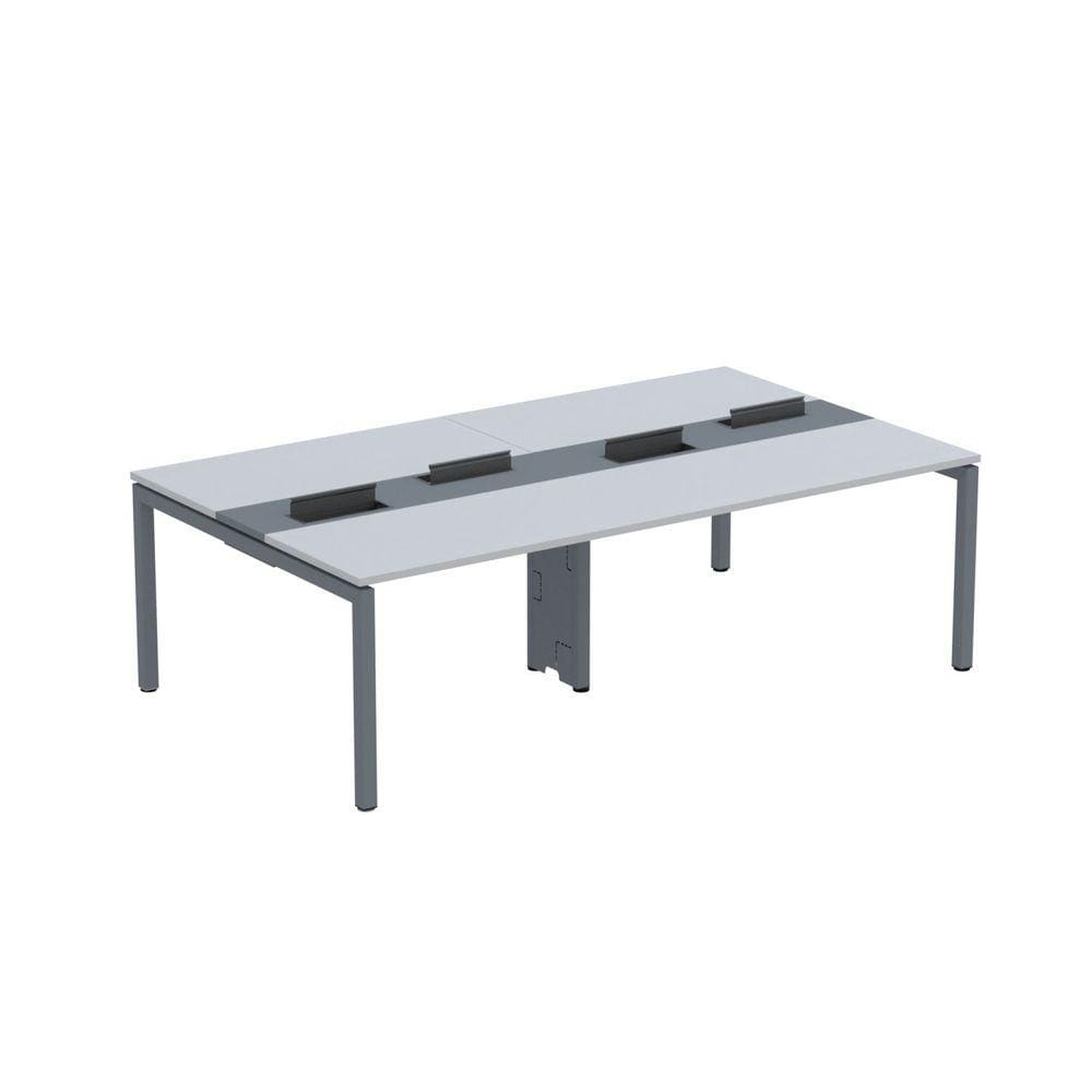 Mesa de Plataforma Dupla para 4 Pessoas Corporativa 120X140/4P PDC12/14/4P Cinza/Grafito
