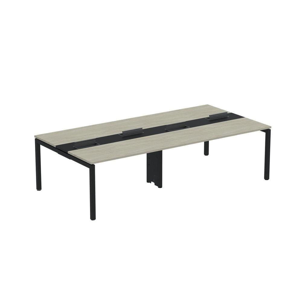Mesa de Plataforma Dupla para 4 Pessoas Corporativa 140X140/4P PDC14/14/4P Nogueira casblanca/Preto