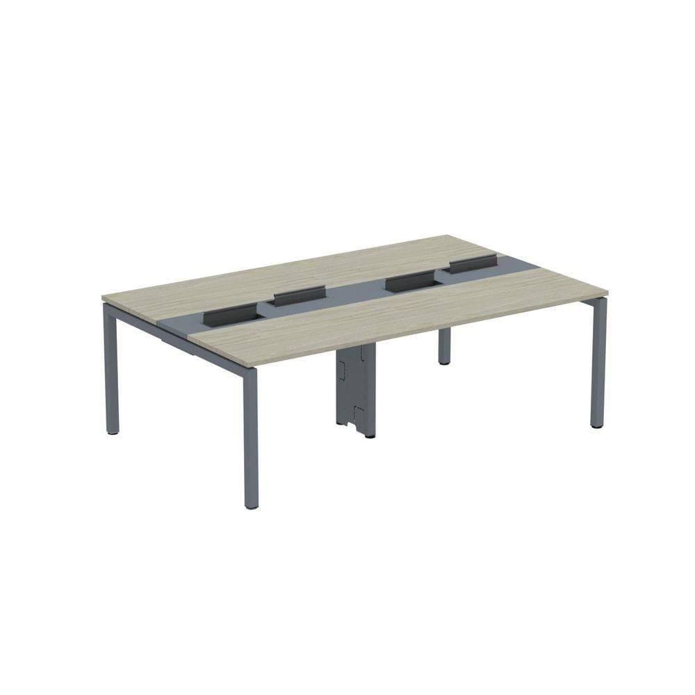 Mesa de Plataforma Dupla para 4 Pessoas Corporativa 110X140/4P Nogueira casblanca/Grafito