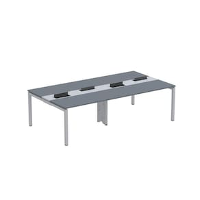 Mesa de Plataforma Dupla para 4 Pessoas Corporativa 130X140/4P PDC13/14/4P Grafito/Cinza