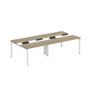 Mesa de Plataforma Dupla para 4 Pessoas Corporativa 140X140/4P PDC14/14/4P Noce Naturalle/Branco