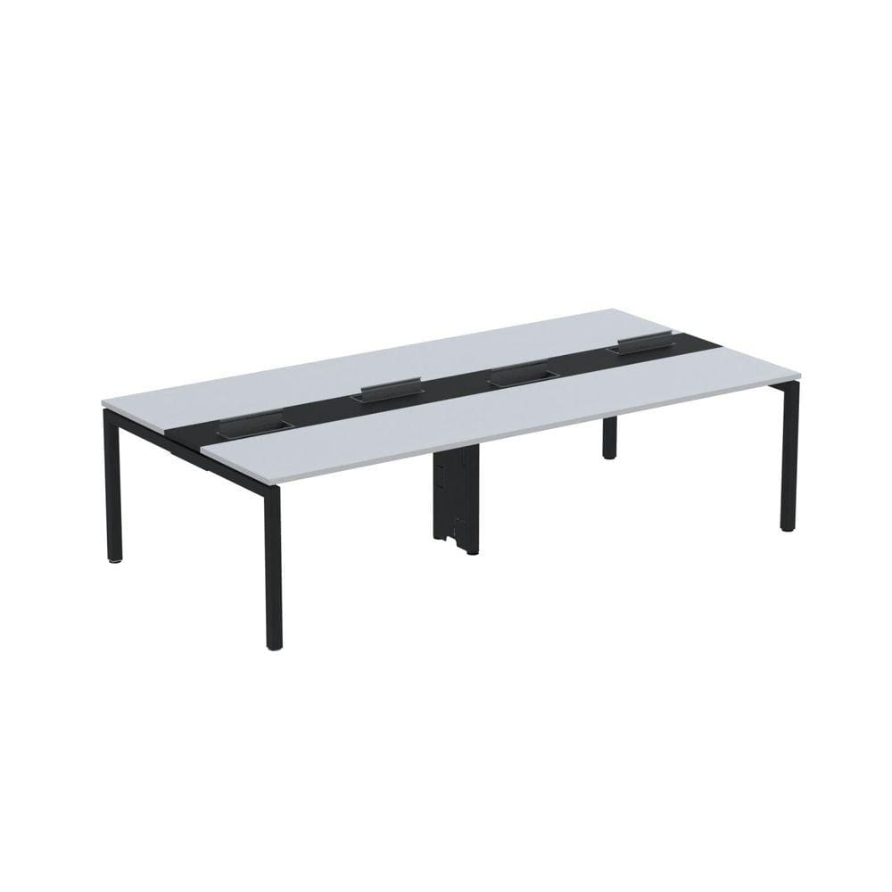 Mesa de Plataforma Dupla para 4 Pessoas Corporativa 140X140/4P PDC14/14/4P Cinza/Preto