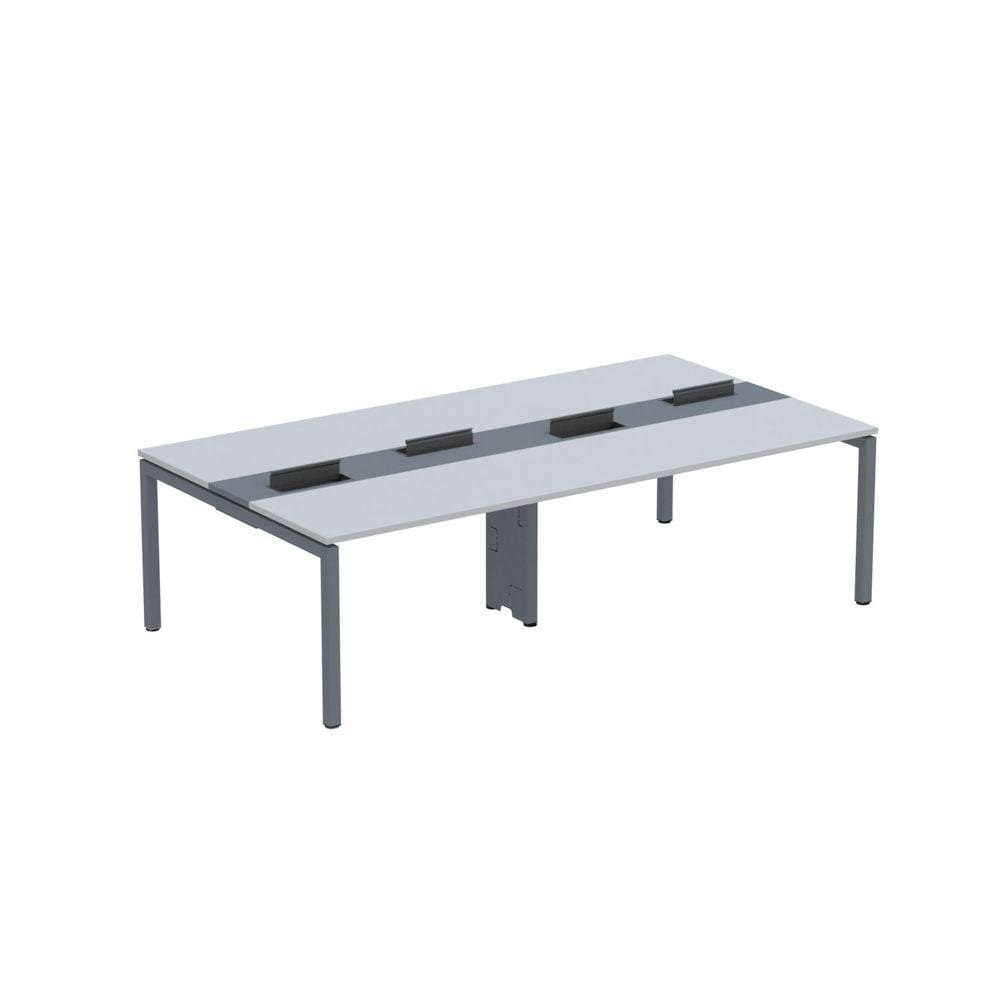 Mesa de Plataforma Dupla para 4 Pessoas Corporativa 130X140/4P PDC13/14/4P Cinza/Grafito