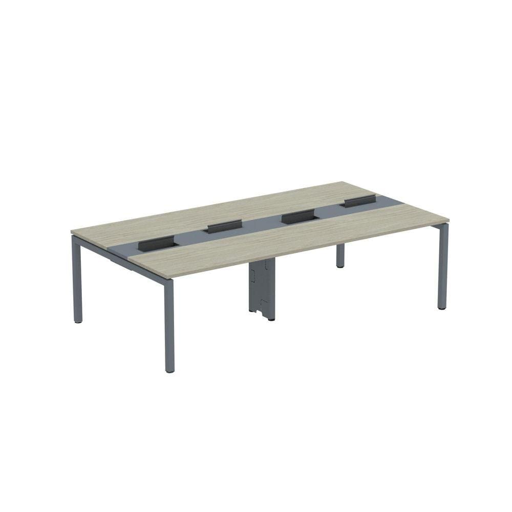 Mesa de Plataforma Dupla para 4 Pessoas Corporativa 130X140/4P PDC13/14/4P Nogueira casblanca/Grafito