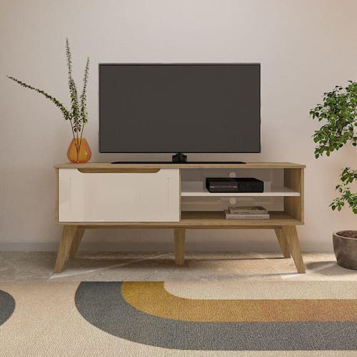 imagem-Rack para TV até 60 Polegadas 1 Porta Lotus Artely - Bege