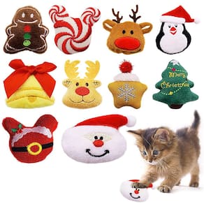 Brinquedos Cat Catnip PAI SENCE Christmas, 10 unidades para gatos domésticos