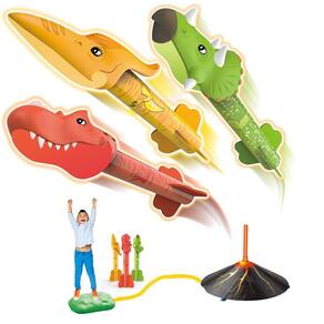 Lançamento de foguetes Dinosaur Toys QOGELY Stomp para crianças