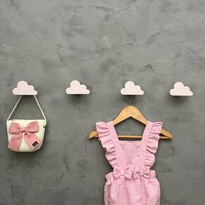 4 Ganchos de parede infantil menina decoração formatos rosa