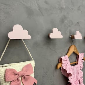 6 Ganchos de parede infantil menina decoração formatos rosa