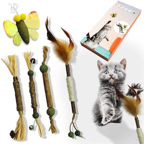 Conjunto de brinquedos para gatos moocaius Silvervine Sticks and Mint, 5 peças