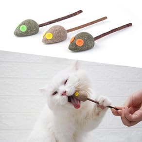 Cat Toys Potaroma Mice Lollipops com Catnip Silvervine, 3 unidades