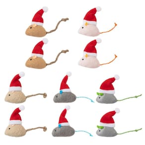 Catnip Toys Haourlife Christmas em forma de mouse, 10 pacotes