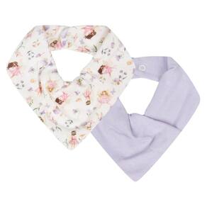 Kit Com 2 Babadores Bebê Bandana Fadas Lilás -Hug