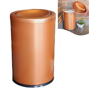 Lixeira 9,1L Cesto Lixo Tampa Basculante Cozinha Banheiro Lavabo Escritório Rose Gold - 30091/B CP