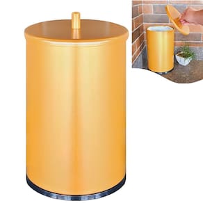 Lixeira 9,1 Litros Cesto Lixo Tampa Cozinha Banheiro Lavabo Escritório Dourado - 30091/P CP