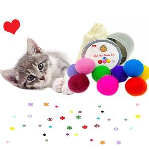 Cat Toy Puurkadot Catnip 8 bolas de lã feltrada com T de recarga