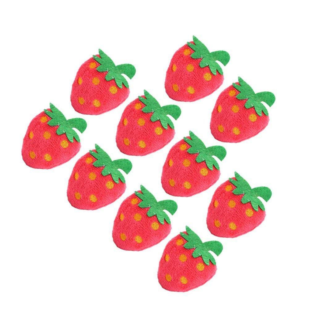 Brinquedo para animais de estimação TEHAUX Plush Simulation Strawberry para gato (10 unidades)